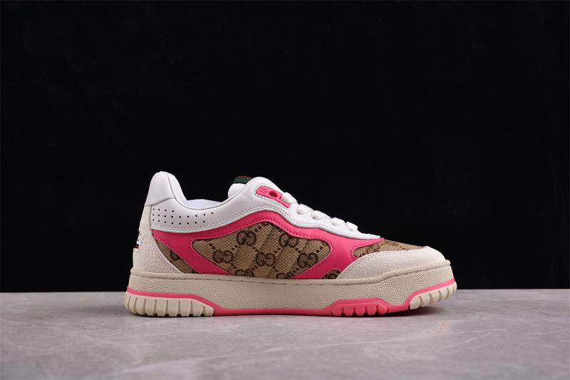Gucci Re-Web Sneaker "GG Canvas – Beige Fuchsia" фото № 2