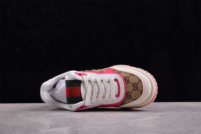 Gucci Re-Web Sneaker "GG Canvas – Beige Fuchsia" фото № 3