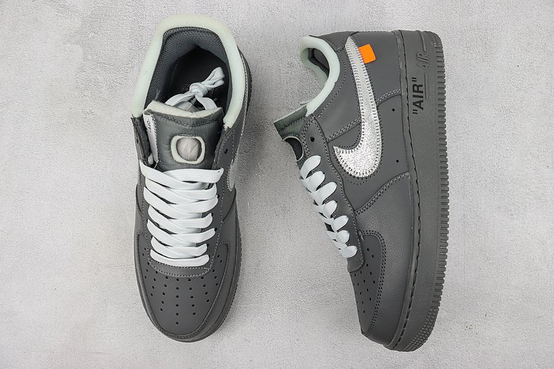 Off-White x Nike Air Force 1 Low "Black/Grey/Sliver Swoosh" фото № 7