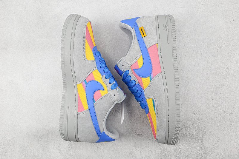 Nike Air Force 1 Low "Light Grey/South Coast Blue/Pink" фото № 7