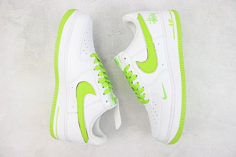 Stussy x Nike Air Force 1 Low "Neon Green/Mini-Swoosh" фото № 6