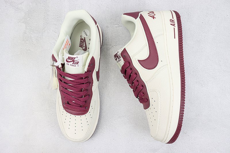Nike Air Force 1 Low 40th Anniversary "Off White/Dark Red/Logo" фото № 6