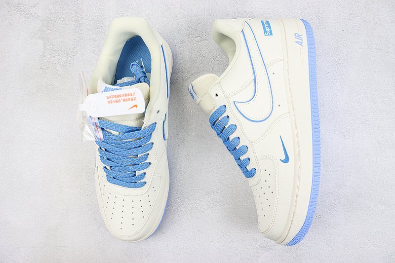 Supreme x Nike Air Force 1 Low "White/Cornflower Blue" фото № 6
