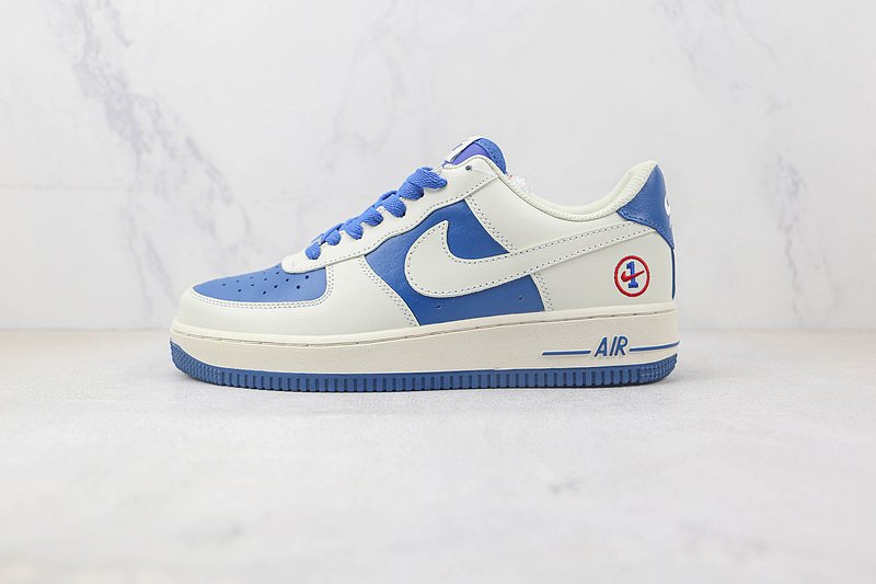 Nike Air Force 1 07 Low "White/Navy Blue" фото № 2