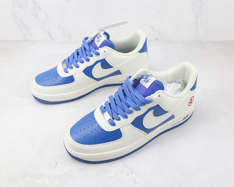 Nike Air Force 1 07 Low "White/Navy Blue" фото № 5