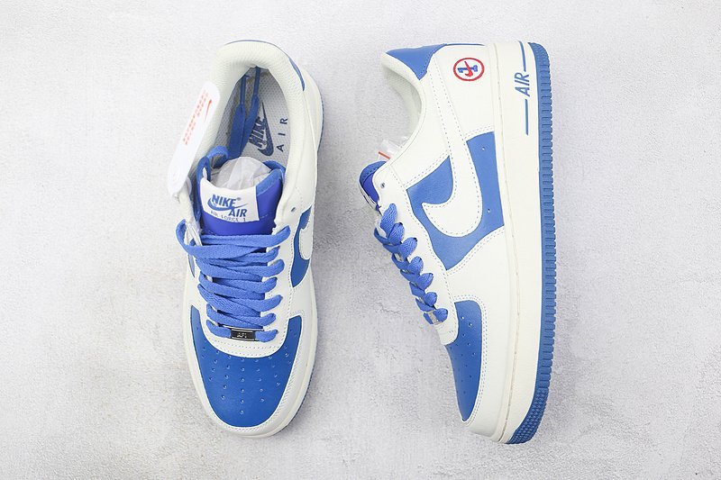 Nike Air Force 1 07 Low "White/Navy Blue" фото № 7