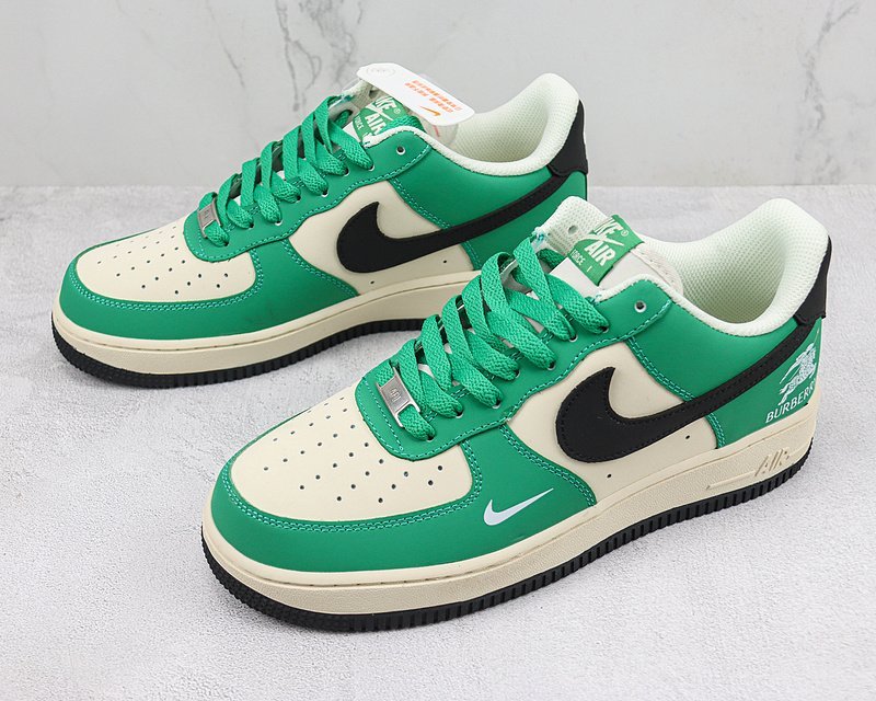Burberry x Nike Air Force 1 Low "Beige White/Green/Black" фото № 5