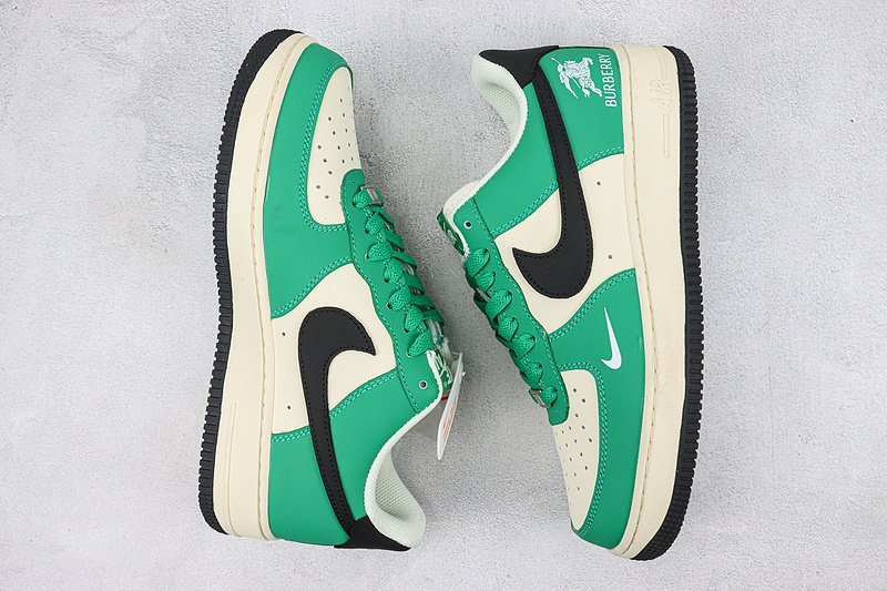 Burberry x Nike Air Force 1 Low "Beige White/Green/Black" фото № 6