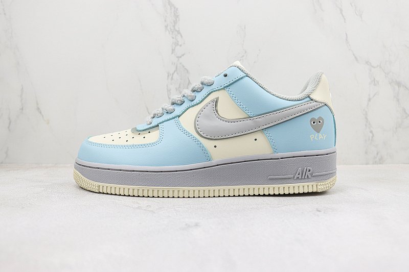 Comme des Garcons x Nike Air Force 1 Low "Blue/Cream White/Grey" фото № 2