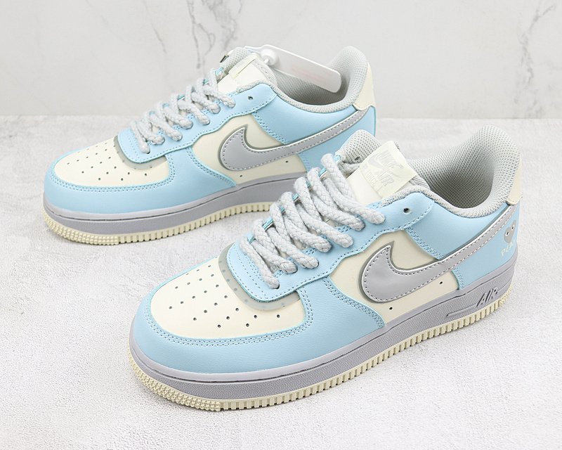 Comme des Garcons x Nike Air Force 1 Low "Blue/Cream White/Grey" фото № 5