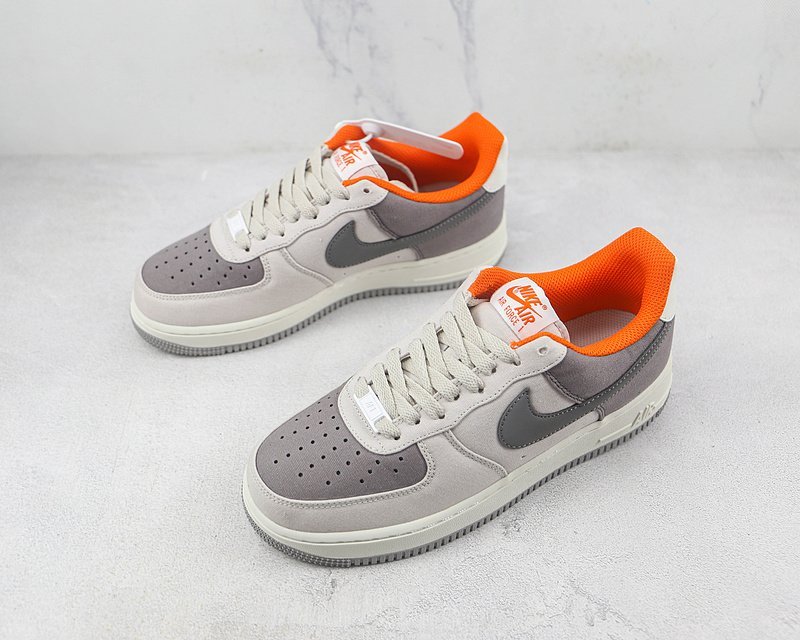Nike Air Force 1 Low "Linen Grey/Orange" фото № 5
