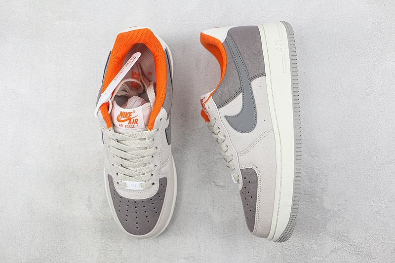 Nike Air Force 1 Low "Linen Grey/Orange" фото № 6