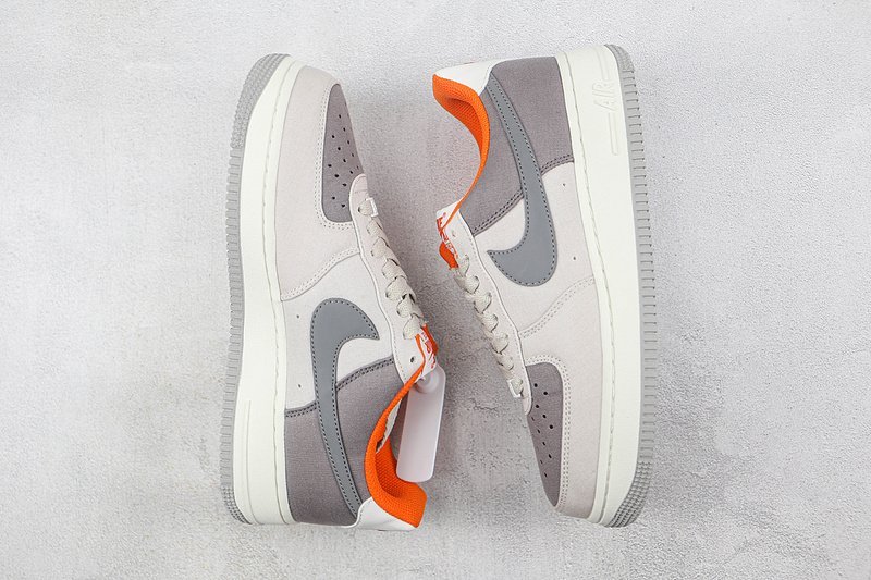 Nike Air Force 1 Low "Linen Grey/Orange" фото № 7