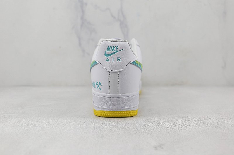 Nike Air Force 1 07 Low "White/Blue/Yellow" фото № 9