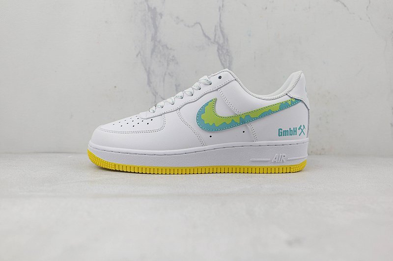 Nike Air Force 1 07 Low "White/Blue/Yellow" фото № 2