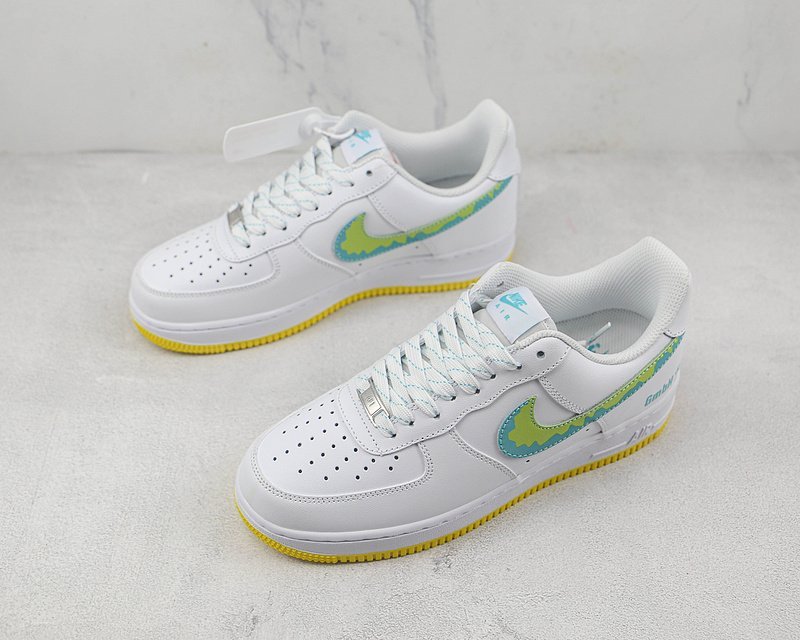 Nike Air Force 1 07 Low "White/Blue/Yellow" фото № 5