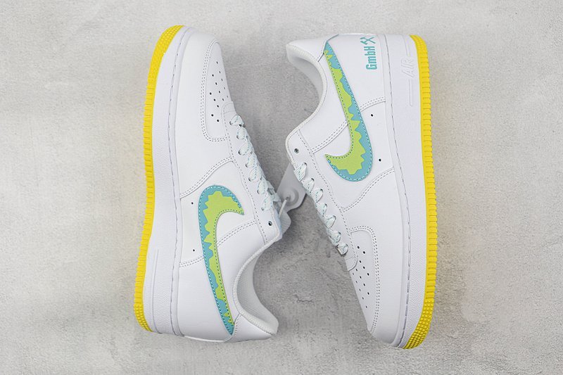 Nike Air Force 1 07 Low "White/Blue/Yellow" фото № 6