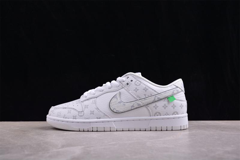 Louis Vuitton x Nike Dunk Low "White/Monogram" фото № 5