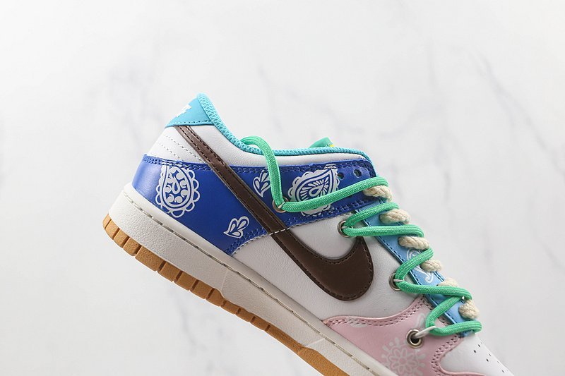 Nike Dunk Low Retro "White/Blue/Green/Brown/Red/Pink" фото № 4