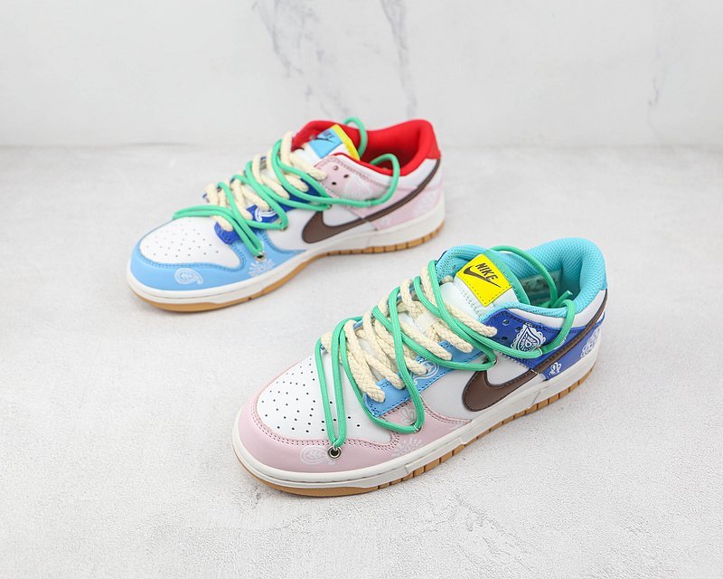 Nike Dunk Low Retro "White/Blue/Green/Brown/Red/Pink" фото № 5