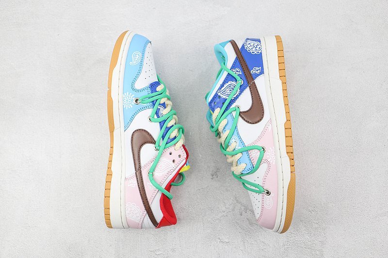 Nike Dunk Low Retro "White/Blue/Green/Brown/Red/Pink" фото № 7