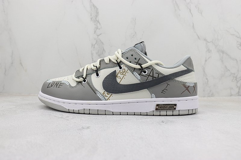 Nike Dunk Low "Grey/Cream/Black" фото № 2
