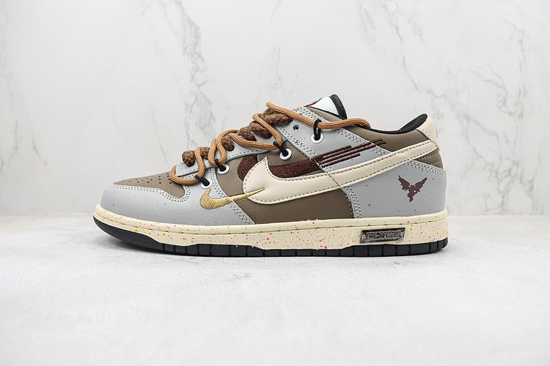 Nike Dunk Low Multi Swoosh «Brown» фото № 2