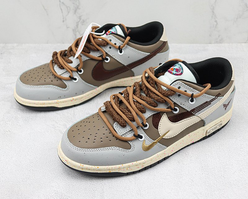 Nike Dunk Low Multi Swoosh «Brown» фото № 5