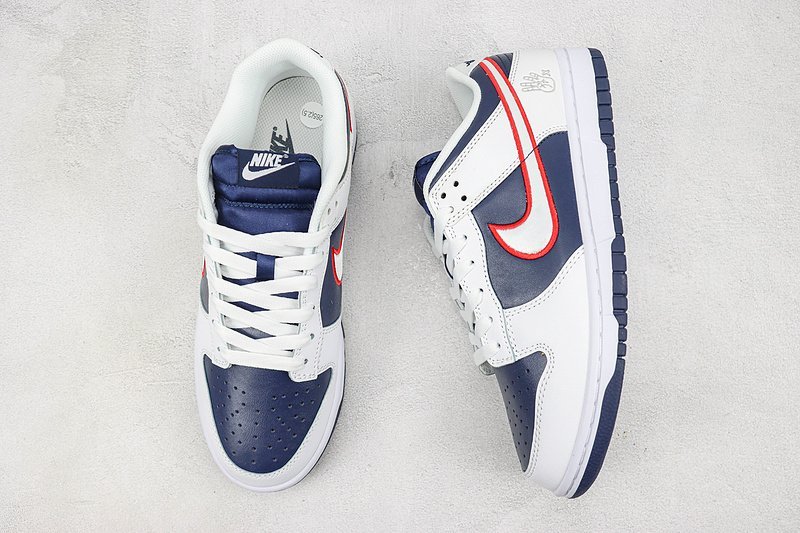 Nike Dunk Low "White/Red/Obsidian" фото № 6