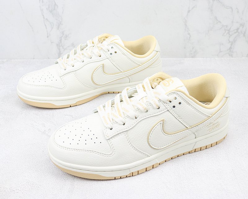 Stussy x Nike Dunk Low "Pearl White/Light Beige" фото № 5