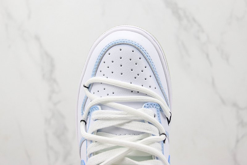 Nike Dunk Low "White/Light Blue/Double Lacing" фото № 4