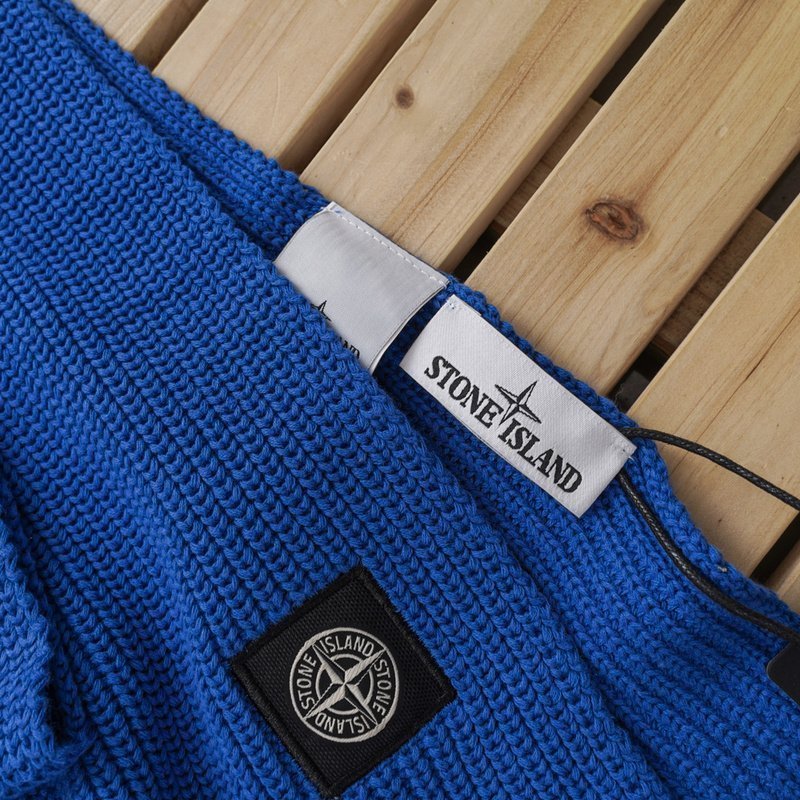 Шарф Stone Island Knitted Logo Patched "Blue" фото № 2