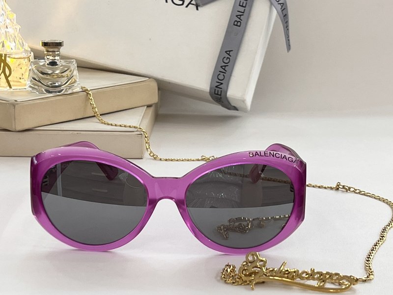 Солнцезащитные очки Balenciaga Round Shaped And One Side Inscription "Pink" фото № 2