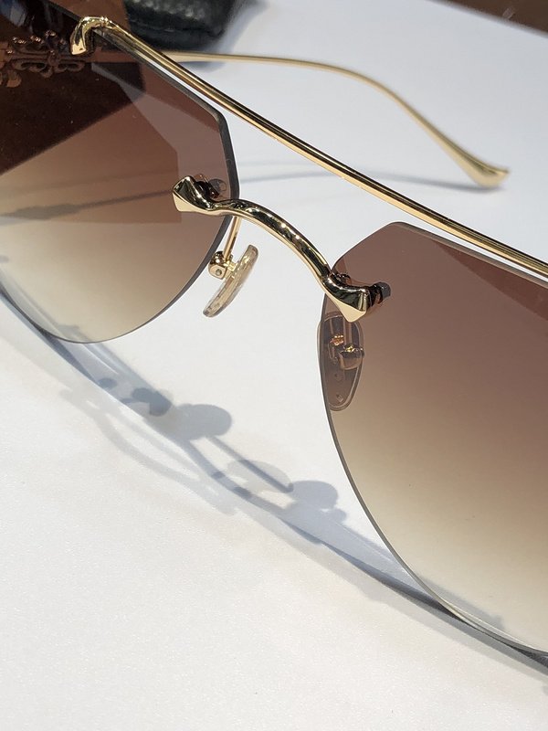 Солнцезащитные очки Chrome Hearts Aviator Shaped Lenses Connect By Top Line "Brown" фото № 4