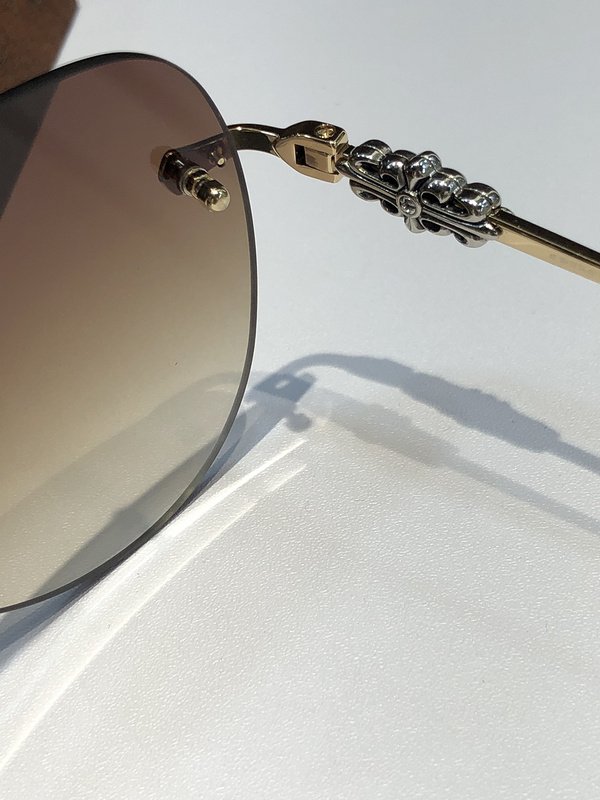 Солнцезащитные очки Chrome Hearts Aviator Shaped Lenses Connect By Top Line "Brown" фото № 6