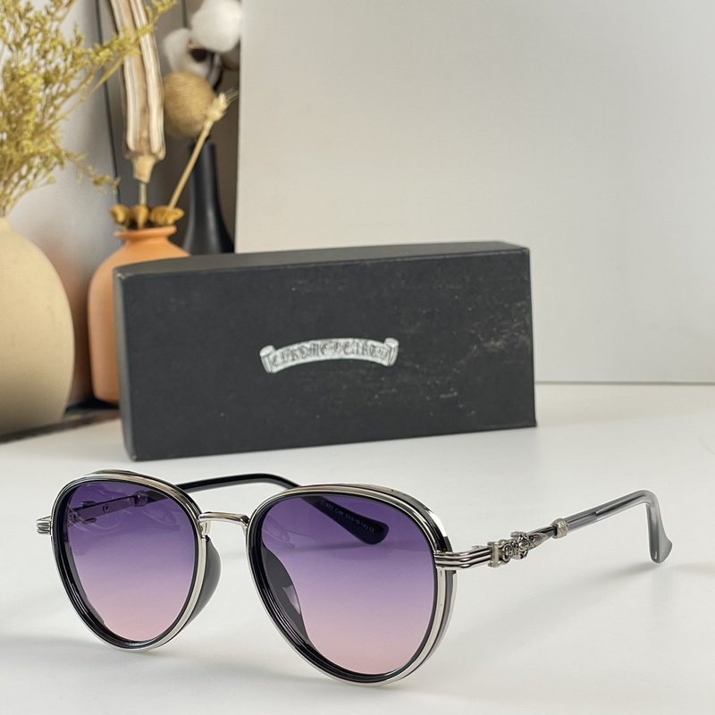 Солнцезащитные очки Chrome Hearts Rounded Thin Decorated Frame "Violet" фото № 2
