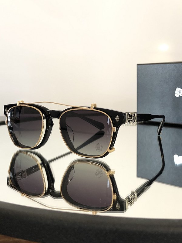 Солнцезащитные очки Chrome Hearts Double Frame With Logo "Black/Gold" фото № 2