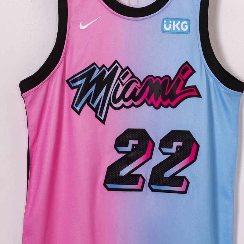 Баскетбольная Джерси Nike Miami Heat 20-21 №22 Jimmy Butler With Logo "Blue/Pink" фото № 2