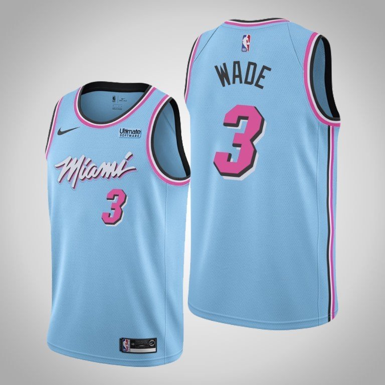 Баскетбольная Джерси Nike Miami Heat 19-20 №3 Dwyane Wade "Blue" фото № 2