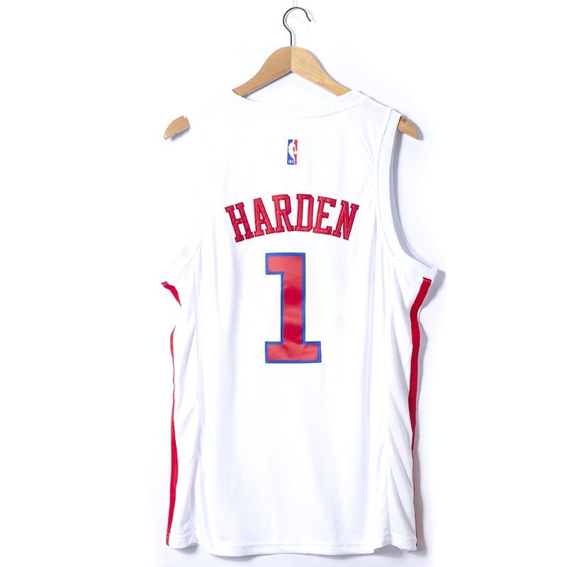 Баскетбольная Джерси Nike Philadelphia 76ers 2023 №1 James Harden "White" фото № 4