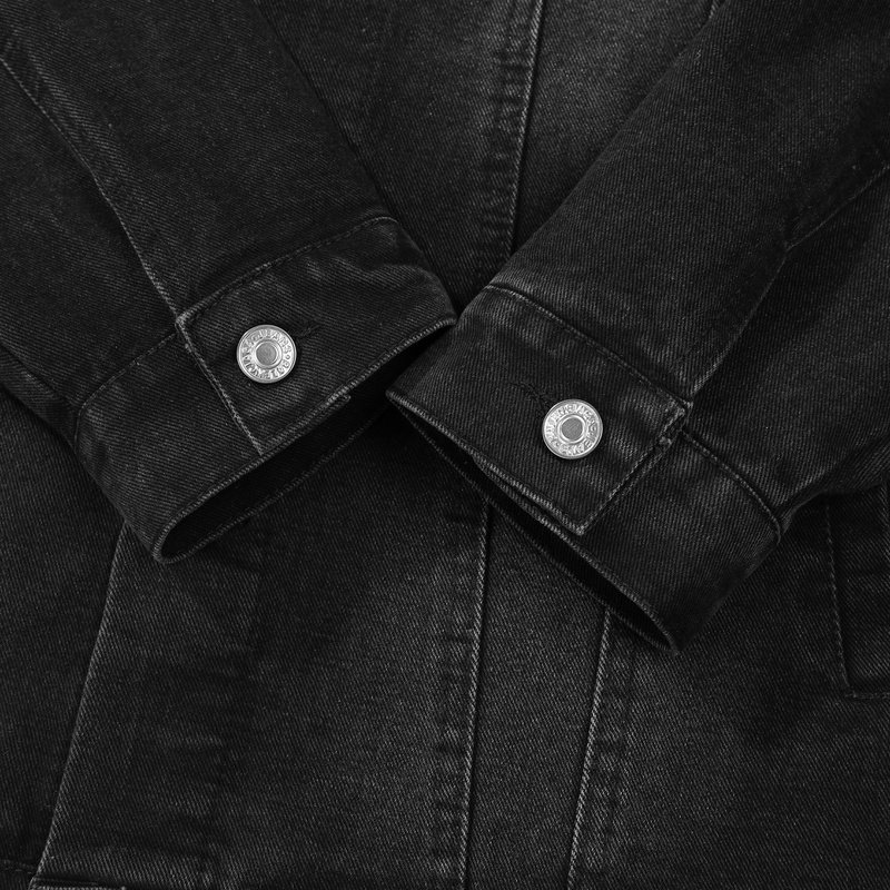 Джинсовая Куртка Balenciaga With White Text Logo "Black" фото № 2