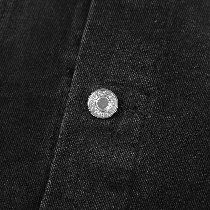 Джинсовая Куртка Balenciaga With White Text Logo "Black" фото № 6