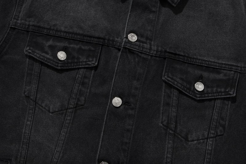 Джинсовая Куртка Balenciaga X Adidas With Stripes On The Sleeves "Black" фото № 3