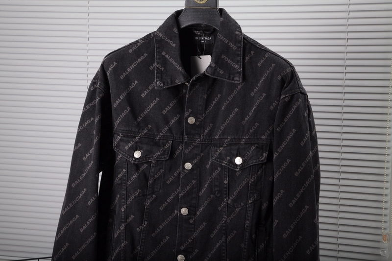 Джинсовая Куртка Balenciaga With Brand Inscription "Black/Gray" фото № 2