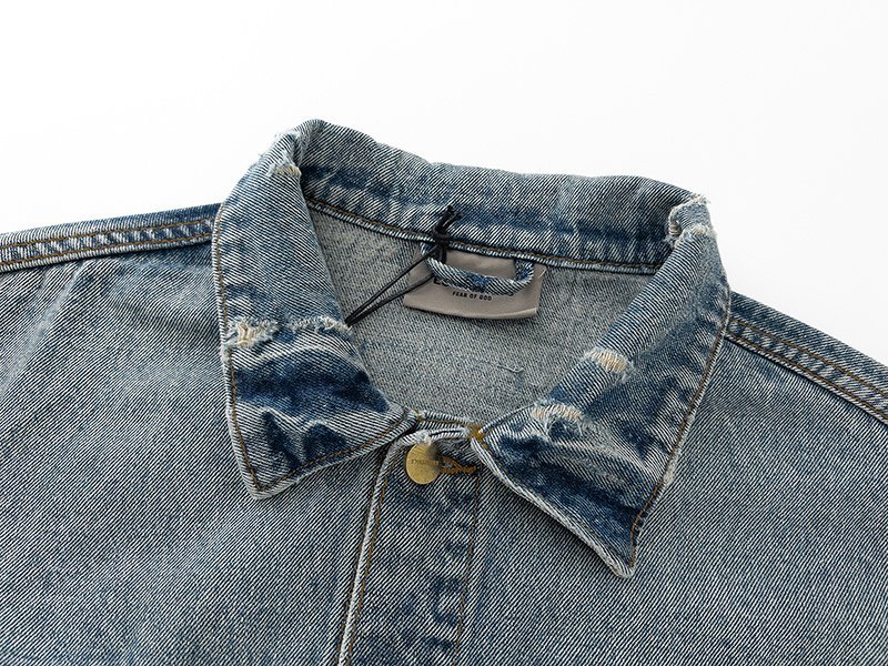 Джинсовая Куртка Fear Of God Plain Without Print "Blue" фото № 7