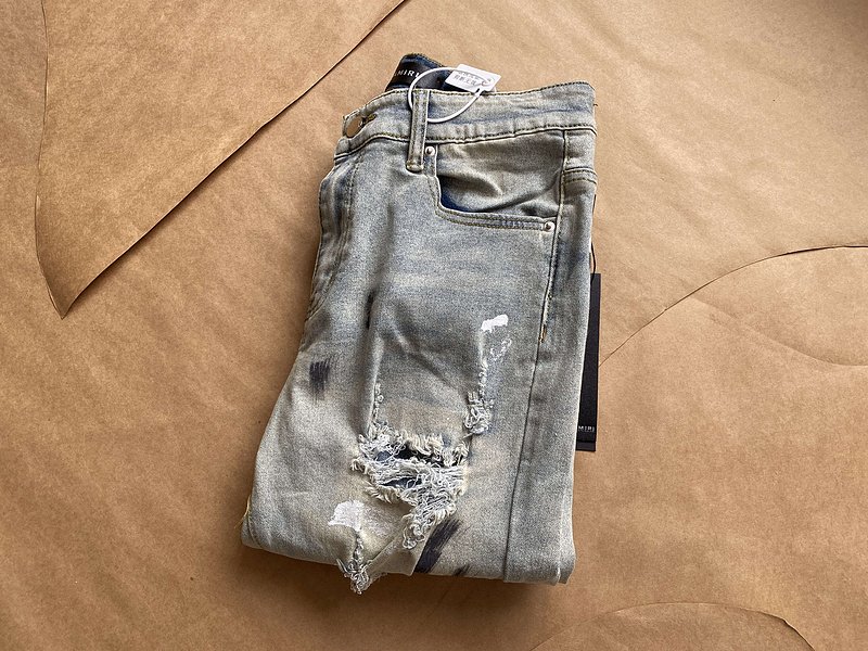 Джинсы Amiri Grunge Style "Blue/Gray" фото № 7