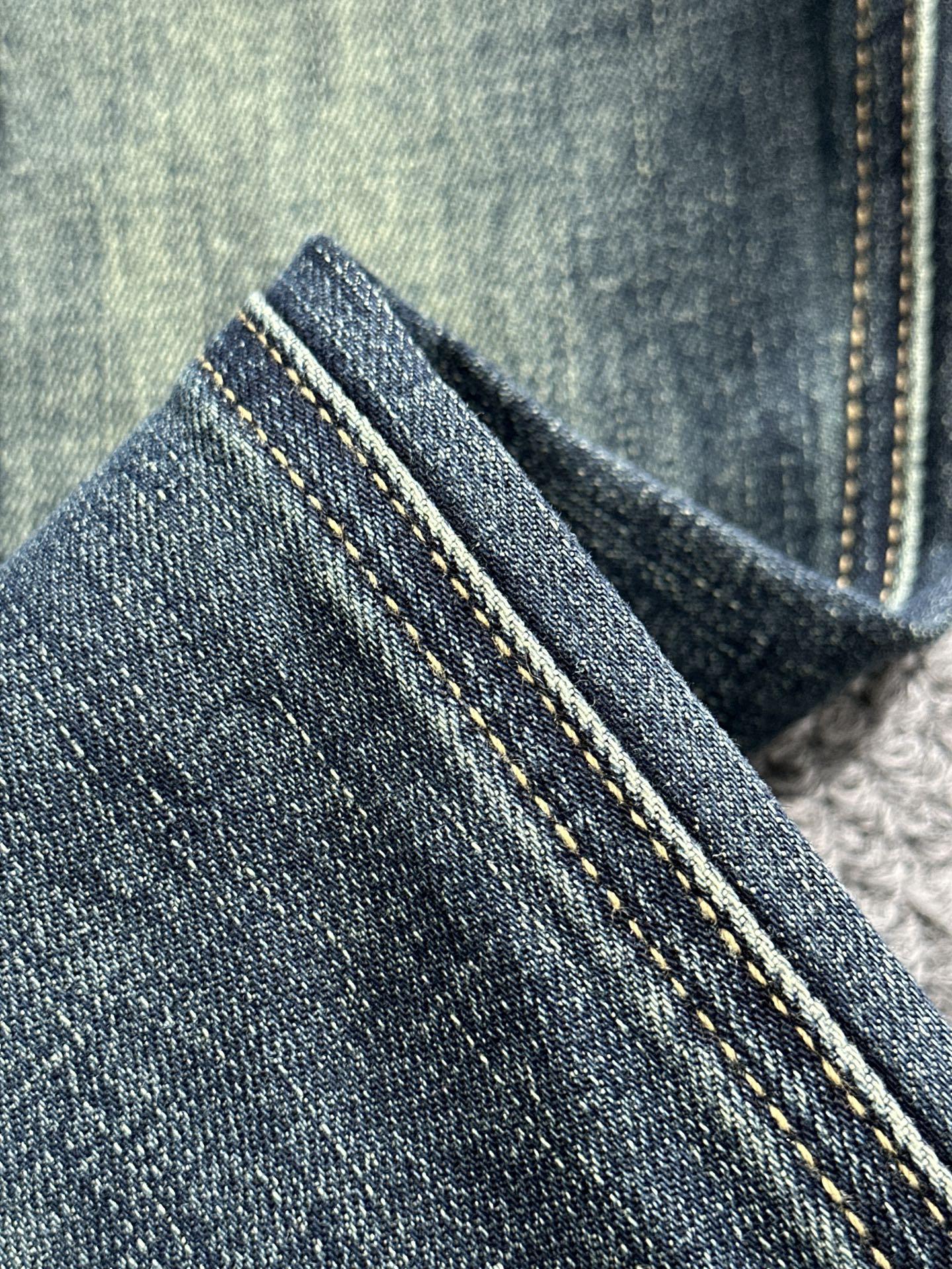 Джинсы Burberry Backside Brown Stripe Silver Logo "Blue" фото № 7