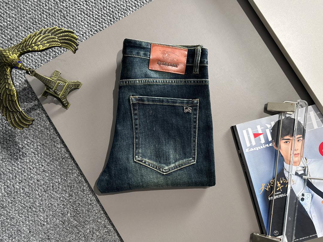 Джинсы Burberry Backside Brown Stripe Silver Logo "Blue" фото № 2