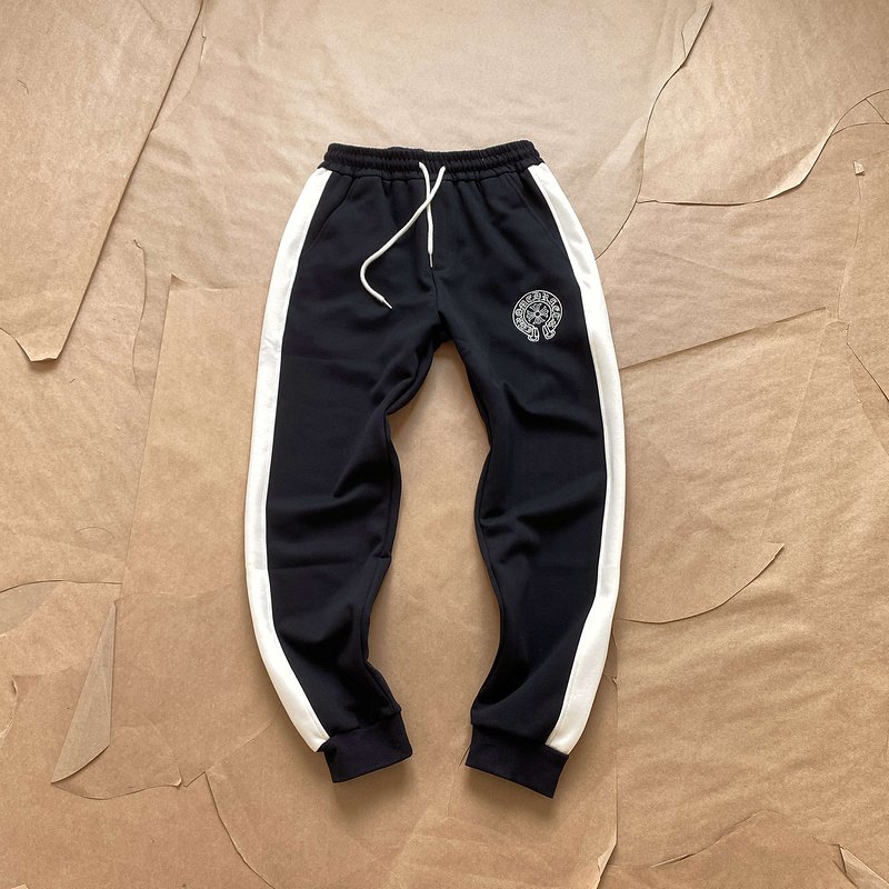 Штаны Chrome Hearts With Brand Logo And White Stripes "Black" фото № 5