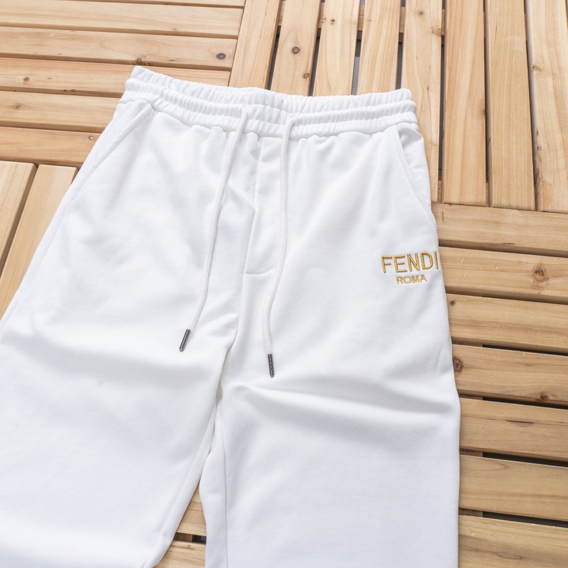 Штаны Fendi Roma Pocket Logo "White" фото № 3